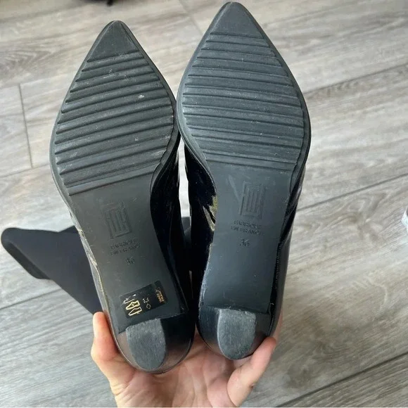 France Mode Patent Leather Heeled Sock Boots Made  in France - Picture 11 of 13